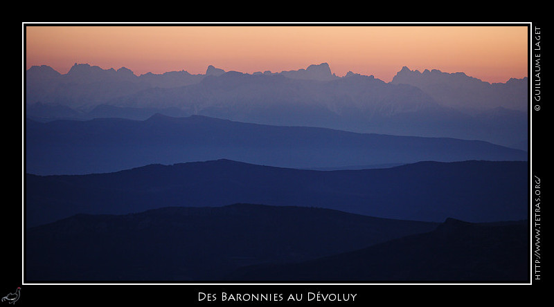 Rcits de randonnes : Crtes des Baronnies au Dvoluy au soleil levant, depuis le Mont Ventoux