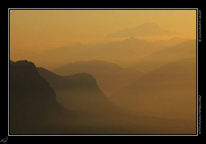 Photo : Les crêtes de la Chartreuse au Mont Blanc, depuis le Vercors 

