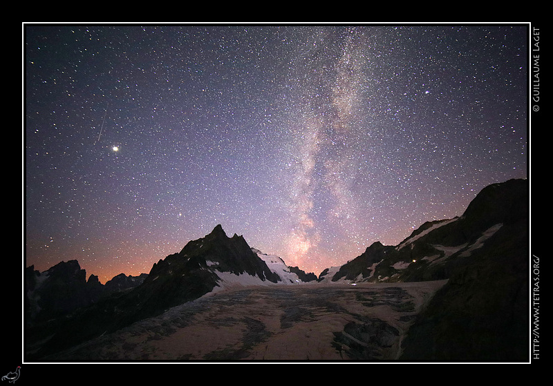 Photo : Nuit sur le Glacier Blanc, Ecrins 
