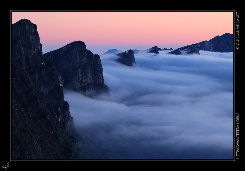 Photo : Mer de nuages sous les crtes du Vercors 
