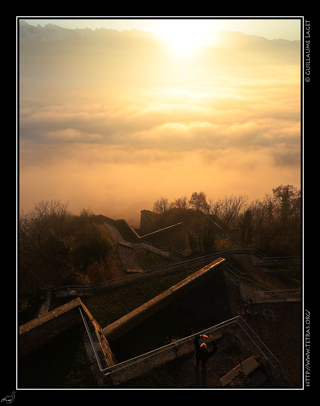 Photo : Mer de nuages sous la Bastille � Grenoble 
