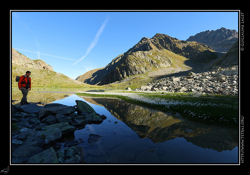 Photo : Reflets dans le lac blanc de la Valloire, Belledonne